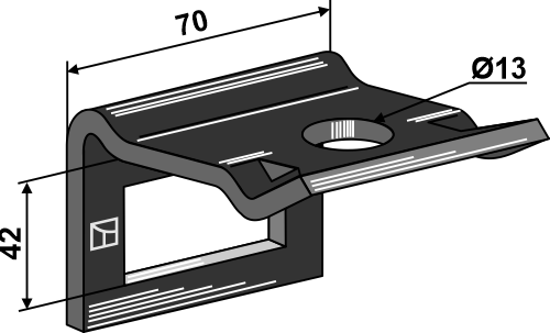 Holder for harvetænder for ramme 50x20