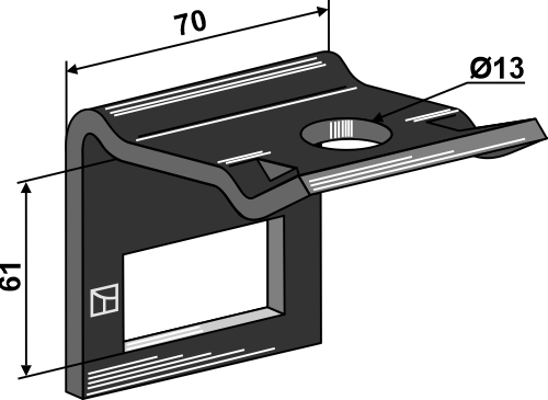 Clamps for harrow spring-tines for frames 40x40