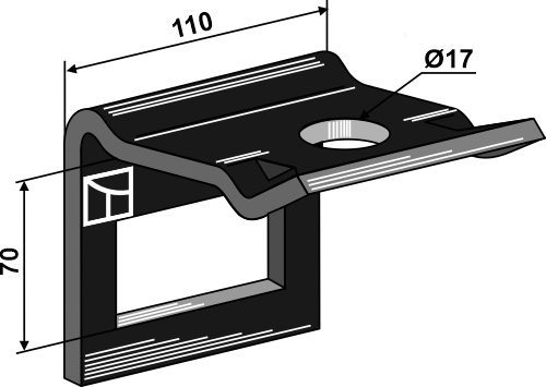 Houder voor veertanden voor frame 60x60