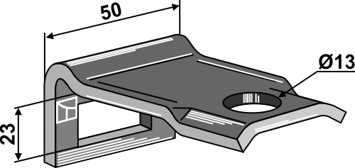 Houder voor veertanden voor frame 50x12