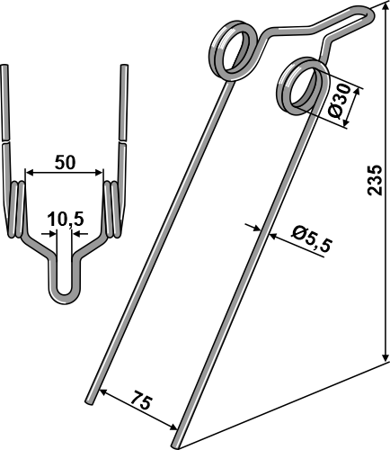 Thyregod Dente flexivel / Mola