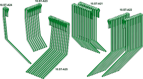 Striegelzinken - Satz - Exaktstriegel III S geeignet für: Amazone Muelles de rastra para sembradoras