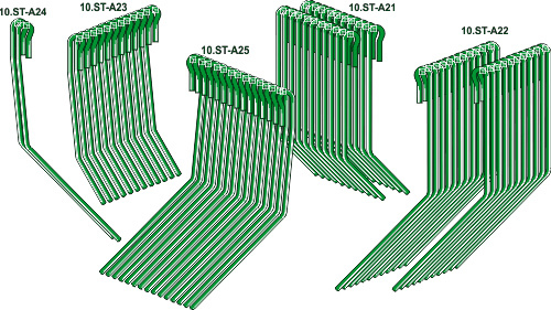 Striegelzinken - Satz - Exaktstriegel III S geeignet für: Amazone Following tine