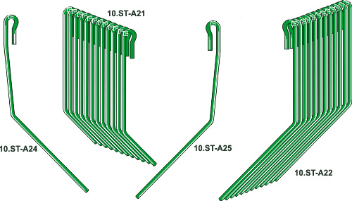 Striegelzinken - Satz - Exaktstriegel III S geeignet für: Amazone Muelles de rastra para sembradoras