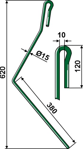 Striegelzinken Ø15mm, links geeignet für: Amazone Muelles de rastra para sembradoras