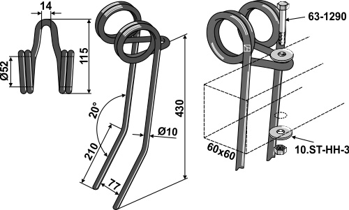 Universal Following tine