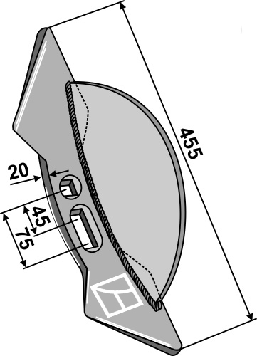 Doppelherz-Randschar  45-75 geeignet für: Kotte