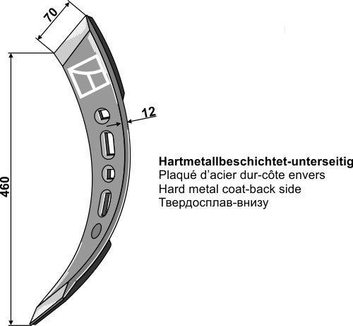 Spitze SK verdreht links, Hartmetallbeschichtet