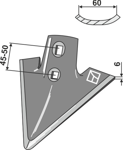 Gänsefußschar 210mm
