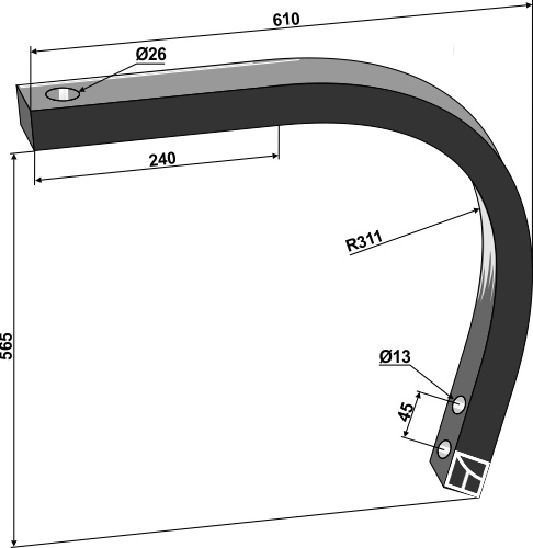 Cultivator springiness with stone disengaging mechanism