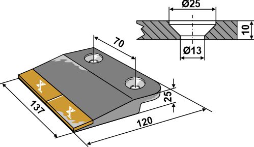Vorderteil - links - Hartmetall geeignet für: Agrisem tungsten carbide reinforced wearing parts 