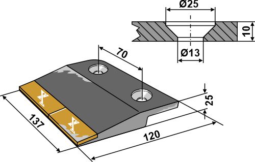 Vorderteil - rechts - Hartmetall geeignet für: Agrisem tungsten carbide reinforced wearing parts 