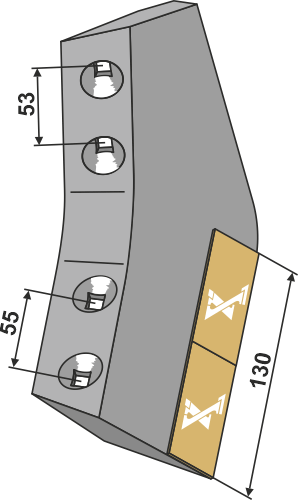 Schar - Hartmetall - rechts geeignet für: Tye tungsten carbide reinforced wearing parts 