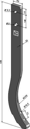 Dents de cultivateurs - 680mm