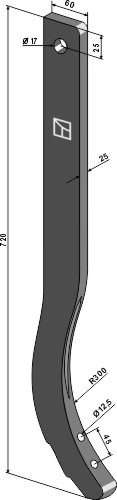 Dents de cultivateurs - 720mm