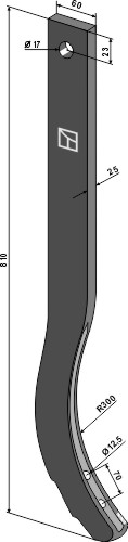 Dinți de cultivatoare - 810mm