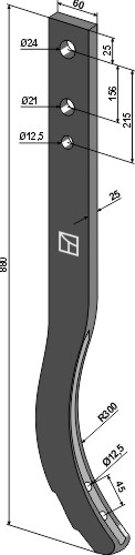 Cultivatorstelen - 890mm