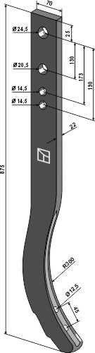 Cultivatorstelen - 875mm