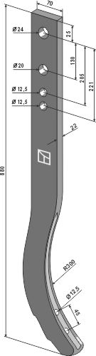 Schwergrubberstiel - 880mm geeignet für: Amazone / BBG