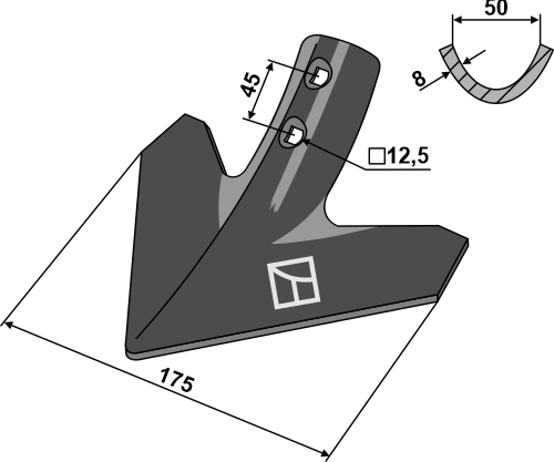 Gänsefußschar 175mm