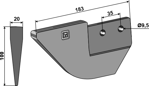 Scharspitze für Gülle-Injektor geeignet für: Bomech Schleppschuh und Zubehör für Gülletechnik