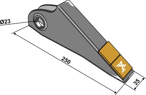 Scharspitze - Hartmetall geeignet für: Simba tungsten carbide reinforced wearing parts 