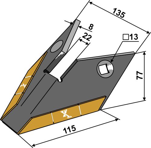 Scharflügel - Hartmetall geeignet für: Simba tungsten carbide reinforced wearing parts 