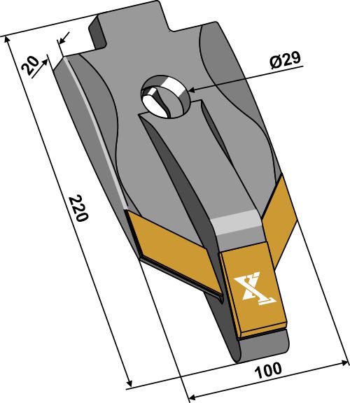 Scharspitze - Hartmetall geeignet für: Kerner  tungsten carbide reinforced wearing parts 
