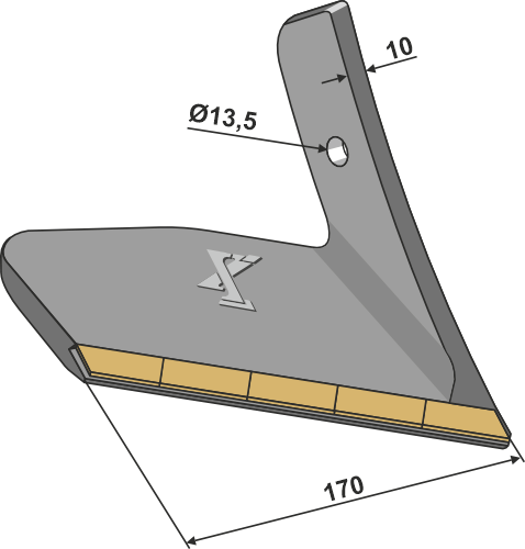 Flügelschar - rechts - Hartmetall geeignet für: Köckerling Topmix