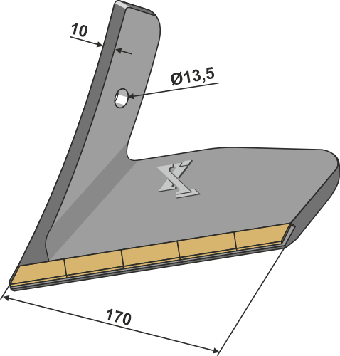 Flügelschar - links - Hartmetall geeignet für: Köckerling Topmix
