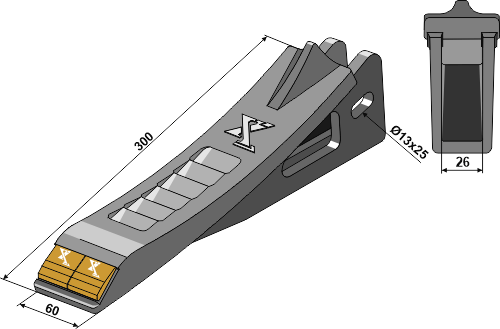 Scharspitze - Hartmetall geeignet für: Evers Agro tungsten carbide reinforced wearing parts 