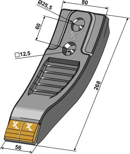 Scharspitze - Hartmetall geeignet für: Bednar - Grubberteile