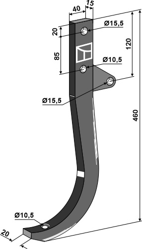 Grubberstiel geeignet für: Maschio / Gaspardo - Piese cultivatoare