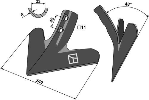 Gänsefußschar 240mm geeignet für: Einböck - Części do grubera