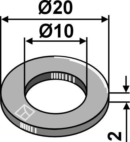 Unterlegscheibe-Aluminium Ø20x2xØ10