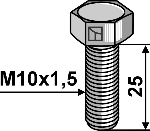 Sechskantschraube M10x1,5x25 ohne Mutter - Verzinkt