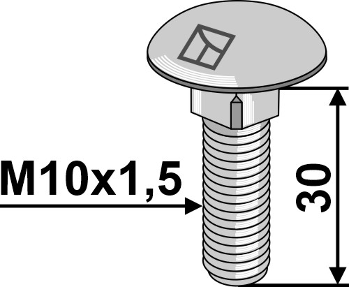 Saucer-head screws - galvanized - M10x1,5