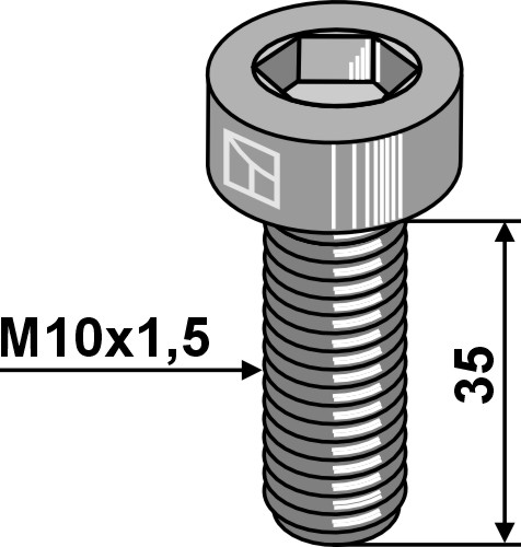 Inbusbout M10x1,5x35 - Verzinkt
