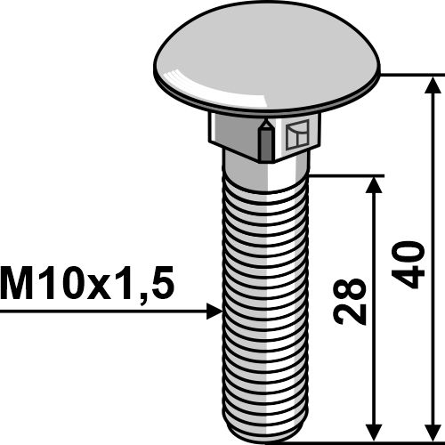 Saucer-head screws - galvanized - M10x1,5