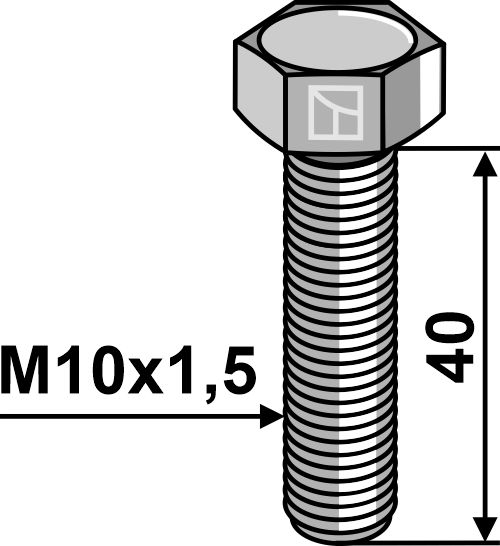 Sechskantschraube M10x1,5x40 - ohne Mutter - galvanisch verzinkt