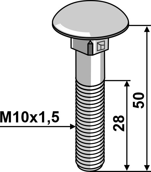 Flachrundschraube M10 verzinkt ohne Mutter