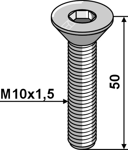 Parafusos de cabeça escareada com sextavado interno - M10x1,5