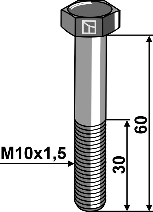 Śruby z łbem sześciokątnym DIN931 - 8.8 bez nakrętki - M10x1,5