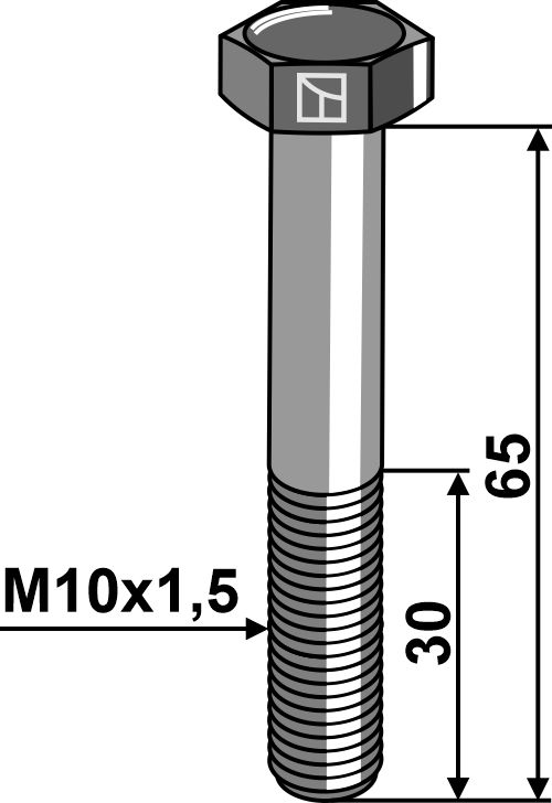 Hexagon bolts DIN931 - 10.9  without nut - M10x1,5