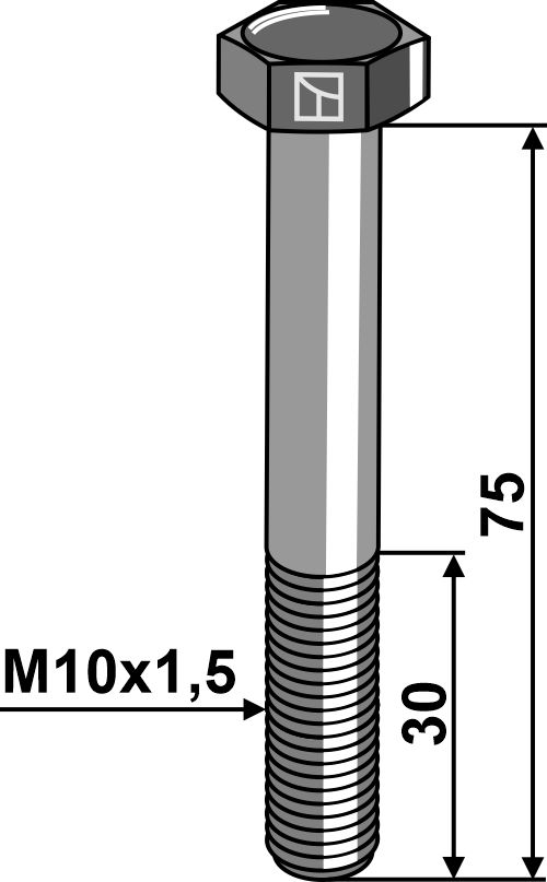 Sechskantschraube DIN931 - 10.9 ohne Mutter - M10x1,5