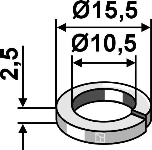 Veerring Ø15,5x2,5xØ10,5 - DIN7980 (A4) A10