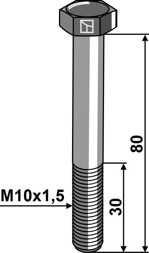 Şurub cu cap hexagonal DIN931 - 10.9 fără piuliţă - M10x1,5