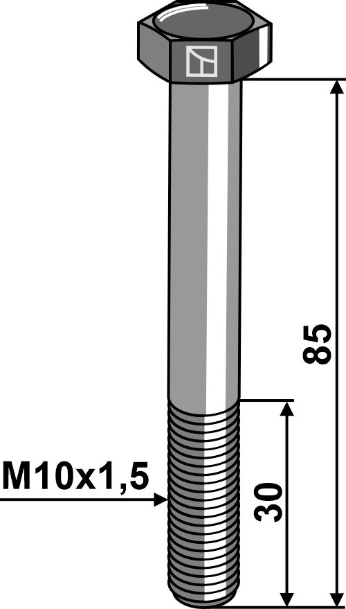 Śruby z łbem sześciokątnym DIN931 - 8.8 bez nakrętki - M10x1,5