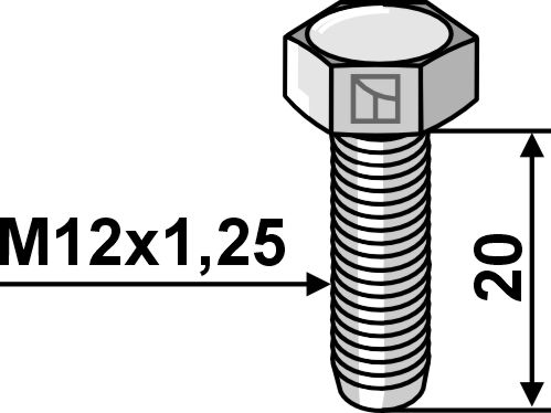 Schraube M12x1,25 - Verzinkt - 10.9