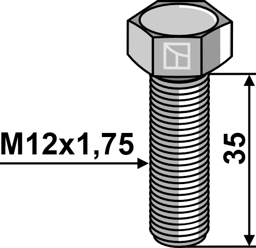 Bolt M12x1,75x35 u. møtrik